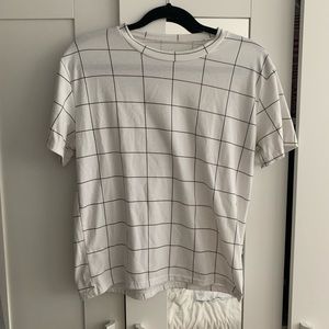Short Sleeve Windowpane Checkered T-shirt